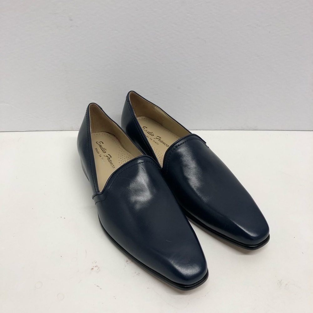 Emilio Franco shoes blue Italian leather captoe - Picture 6 of 6